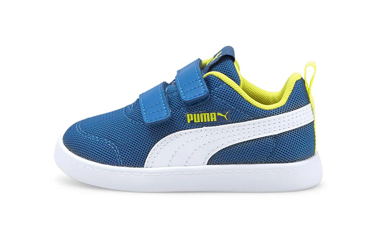 (Preschool) Puma Courtflex V2 Mesh V Bright White Neon 'Blue' 371759-07