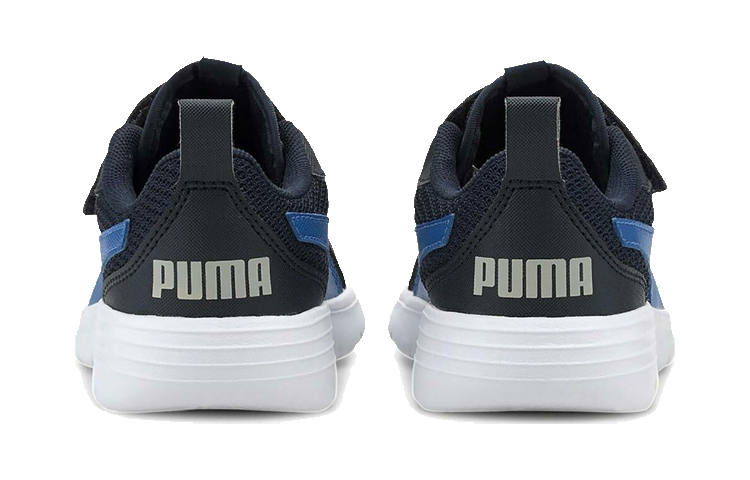 Shop 幼童 Puma Flex Renew 輕便透氣 魔術貼運動鞋 黑藍色