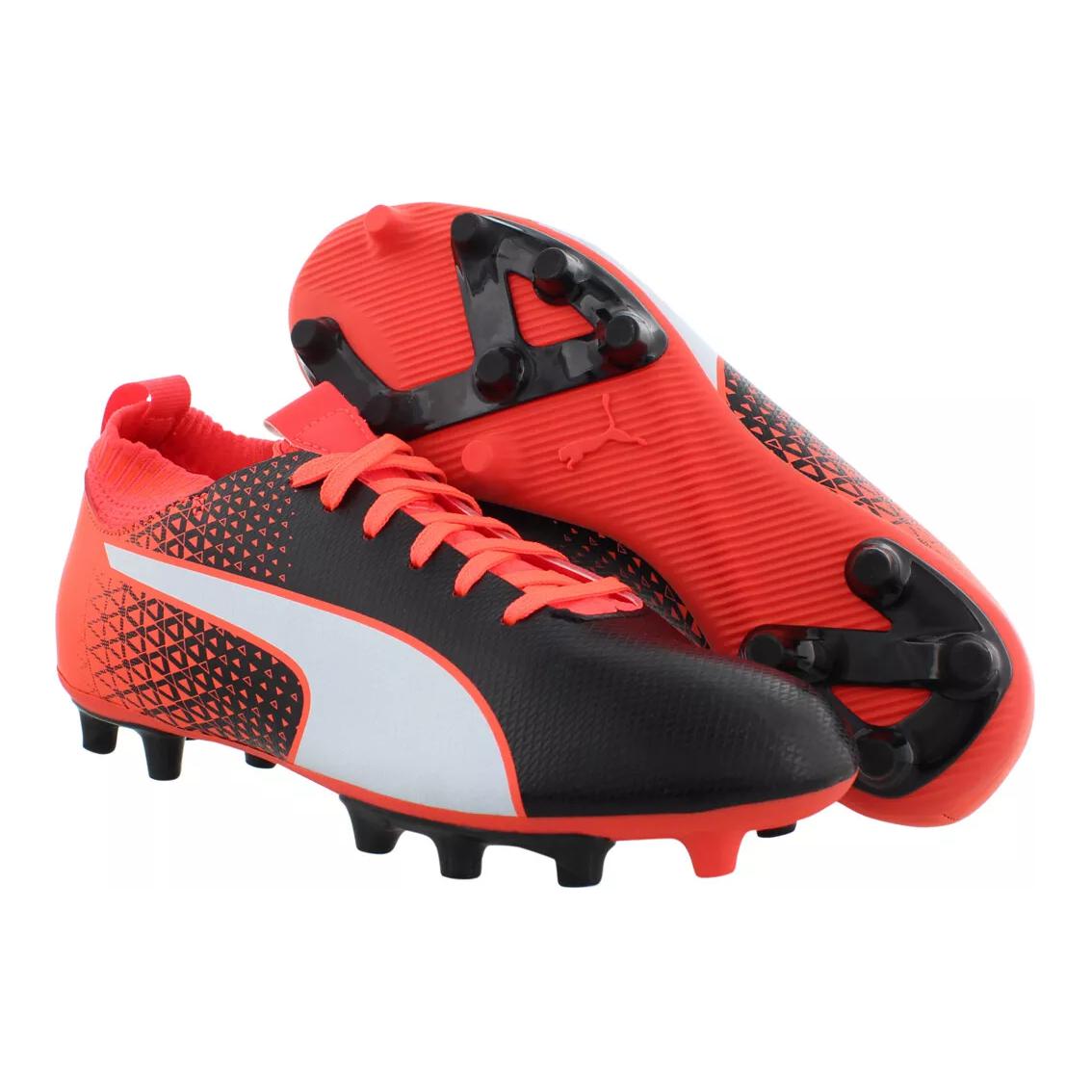 Shop 大童 PUMA 舒適百搭 減震耐磨 低筒 兒童足球鞋 黑紅