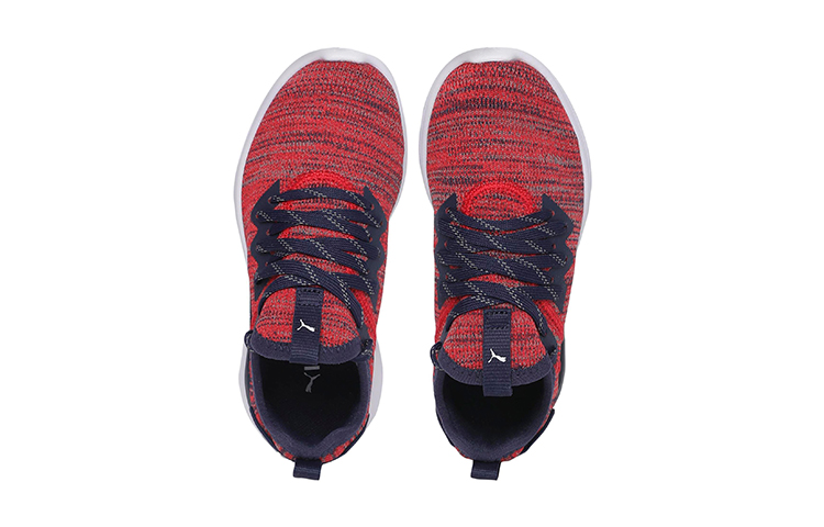 (PS) Puma Ignite Flash Evoknit K Running Shoes Red/Blue/White 圖 3