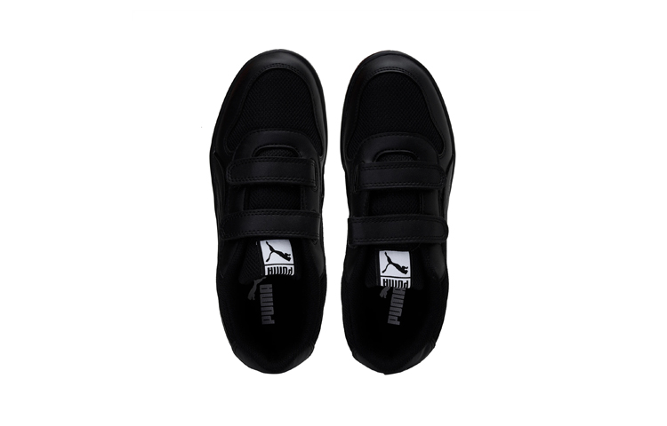 Lookbook 中童 PUMA 2.0 V IDP 魔鬼氈 休閒 舒適 輕便 低筒 兒童板鞋 黑