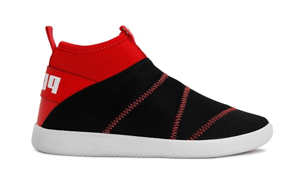中童 PUMA 休閒 防滑耐磨 中幫 兒童板鞋 紅黑白拼色 Order 中童 PUMA 休閒 防滑耐磨 中幫 兒童板鞋 紅黑白拼色