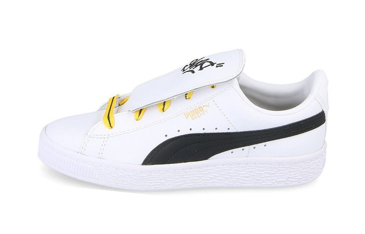 Buy 中童 PUMA Basket Tongue Ps 低筒 兒童板鞋 白黑