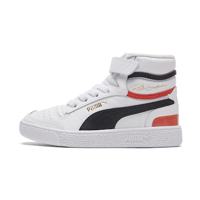 (PS) Puma Ralph Sampson Mid Autumn Casual Shoes White/Black/Red