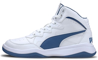 (Preschool) Puma Rebound Playoff SL (Big ) Mid White/Blue 370933-04 (Preschool) Puma Rebound Playoff SL (Big ) Mid White/Blue 370933-04
