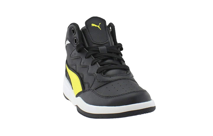 Shop (Preschool) Puma Rebound Playoff SL Mid 'Black Yellow' 370934-05