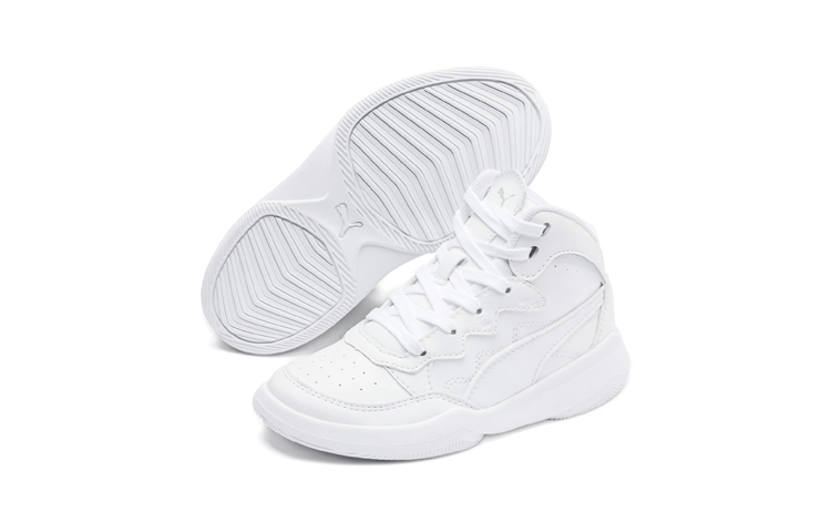 Shop (Preschool) Puma Rebound Playoff SL Mid 'White Retro Basketball' 370934-01