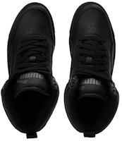 Shop 大童 PUMA REBOUND Street V2 皮革 休閒 輕便平衡耐磨 高筒 兒童板鞋 黑
