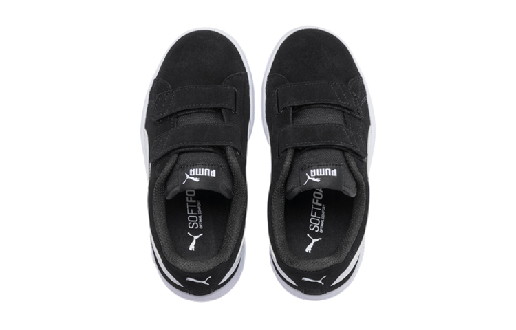 Lookbook 中童 PUMA Smash v2 低筒 兒童板鞋 黑白