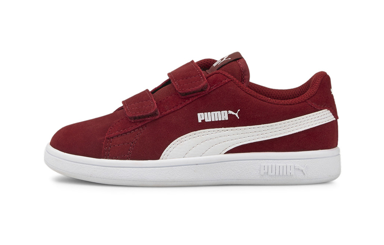 Buy 中童 PUMA Smash V2 魔術貼 休閒 減震防滑耐磨 低幫 兒童板鞋 酒紅