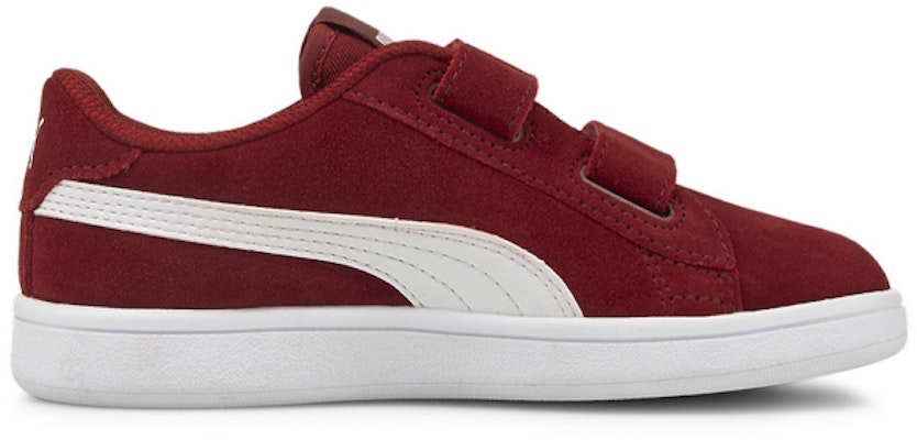 中童 PUMA Smash V2 魔術貼 休閒 減震防滑耐磨 低幫 兒童板鞋 酒紅 Order 中童 PUMA Smash V2 魔術貼 休閒 減震防滑耐磨 低幫 兒童板鞋 酒紅