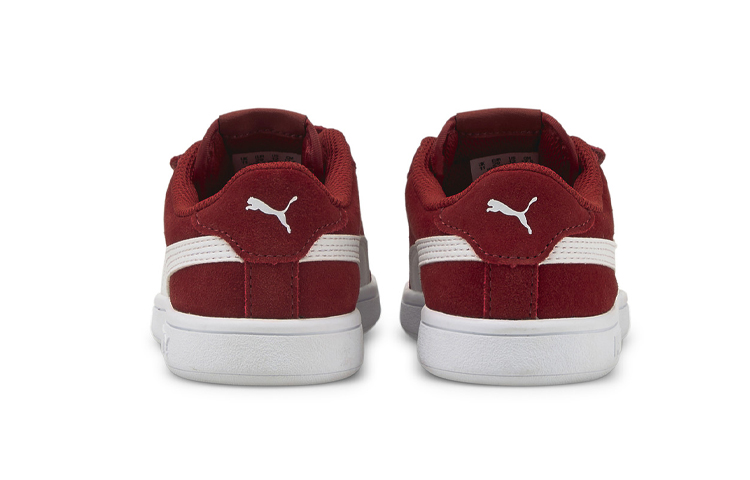 Shop 中童 PUMA Smash V2 魔術貼 休閒 減震防滑耐磨 低幫 兒童板鞋 酒紅