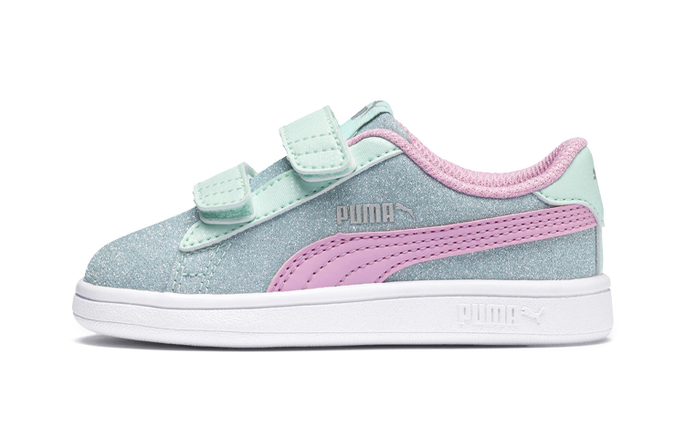 Buy 中童 PUMA Smash V2 Glitz Glam 運動 防滑 低筒 兒童板鞋 綠