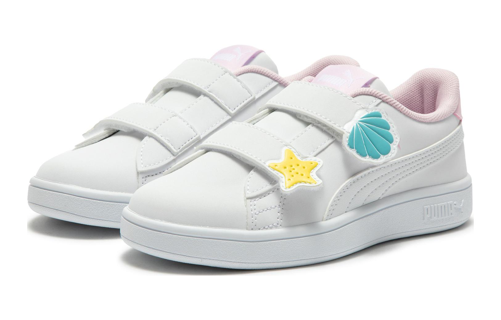 Lookbook (PS) プーマ スマッシュV2 白ピンク 391898-01