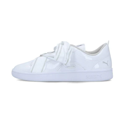 (PS) Puma Smash V2 Buckle Patent Leisure Sneakers K White