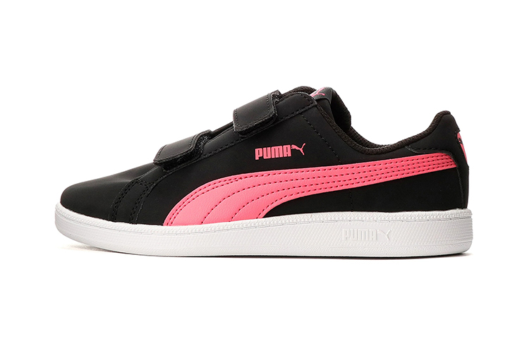 Buy 中童 PUMA Smash Fan Back V 魔術貼休閒低幫兒童板鞋 黑粉