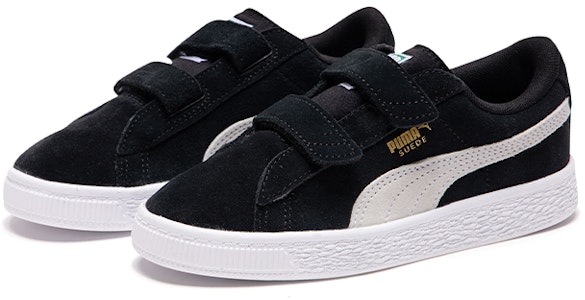 中童 PUMA Suede 2 Straps 魔鬼氈 休閒 輕便 低筒 板鞋 黑白 Lookbook 中童 PUMA Suede 2 Straps 魔鬼氈 休閒 輕便 低筒 板鞋 黑白