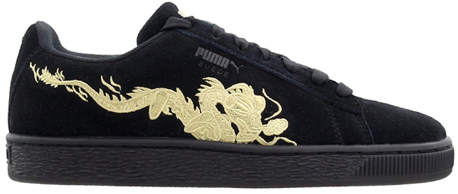 (JR) 彪马麂皮龙纹系带运动鞋黑色款 368214-01 Order (JR) 彪马麂皮龙纹系带运动鞋黑色款 368214-01