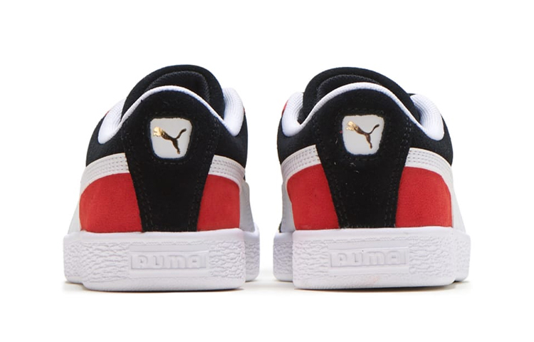 Shop 中童 PUMA Suede Classic Kokono 低筒 兒童滑板鞋 黑紅