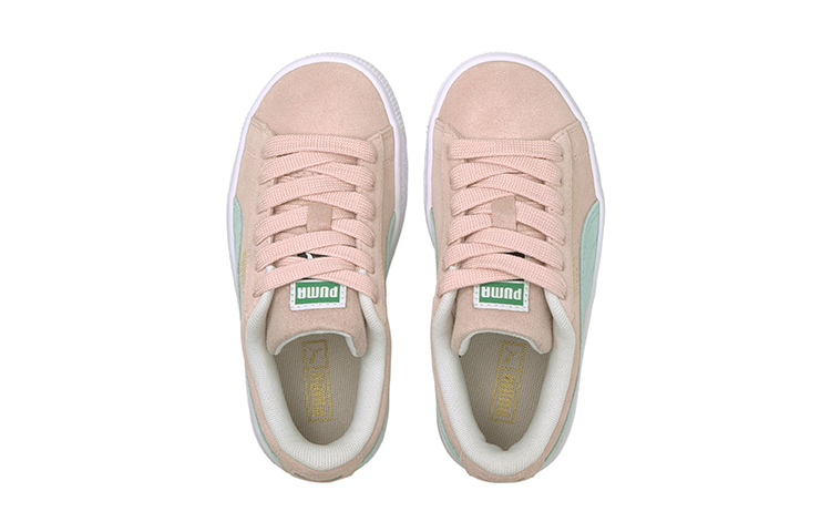 Lookbook 中童 PUMA Suede Classic XXI 休閒 防滑耐磨 低筒 兒童板鞋 粉白綠