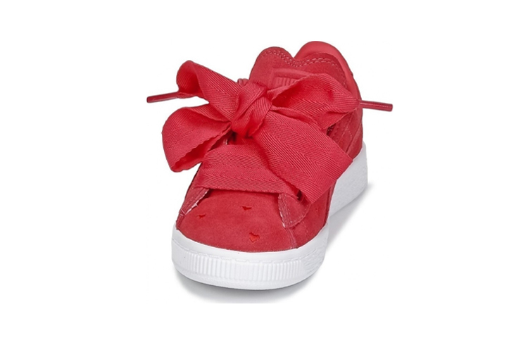 Lookbook 中童 PUMA Suede Heart Ps 輕便透氣 低幫 兒童板鞋 紅