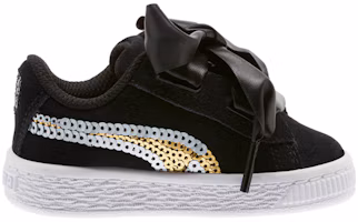 Order 中童 PUMA Suede Heart Trailblazer Sqn 蝴蝶結 休閒 低筒 兒童板鞋 黑