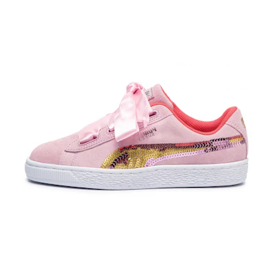 (PS) Puma Suede Heart Trailblazer Sneakers K Pink/White