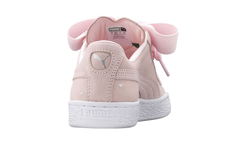 Lookbook 大童 PUMA Suede Heart Valentine 蝴蝶結休閒 低筒 兒童板鞋 粉