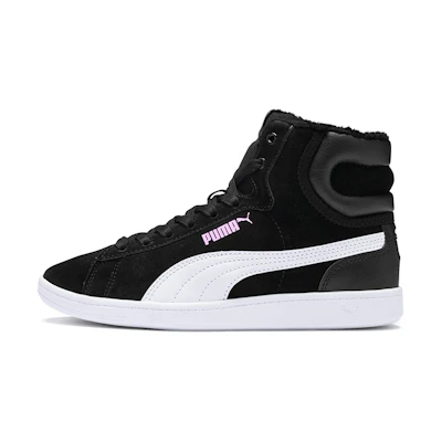 (PS) Puma Vikky Mid Fur Fleeced Casual Board Shoes Black/White