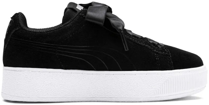中童 PUMA Vikky 平台飾帶 Ac Ps 低筒 兒童短筒鞋 黑色 Order 中童 PUMA Vikky 平台飾帶 Ac Ps 低筒 兒童短筒鞋 黑色