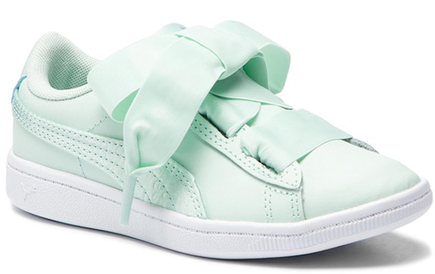 中童 PUMA Vikky Ribbon L Satin AC 蝴蝶結 休閒 低幫 兒童板鞋 薄荷綠 Lookbook 中童 PUMA Vikky Ribbon L Satin AC 蝴蝶結 休閒 低幫 兒童板鞋 薄荷綠