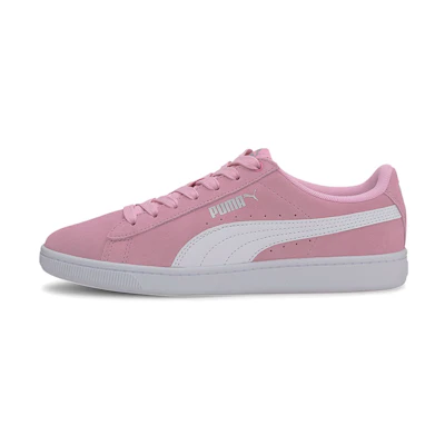 (Youth) Puma Vikky V2 Suede Casual Board Shoes Pink/White