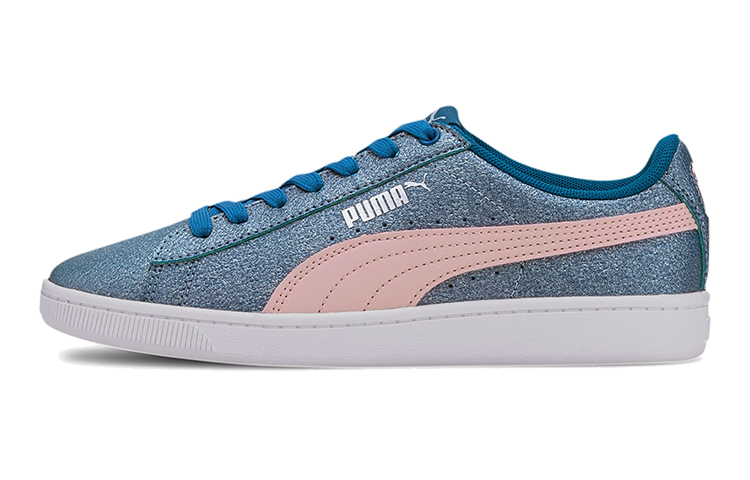 (Youth) Puma Vikky V2 Glitz Casual Board Shoes Blue/Pink/White 373168-01