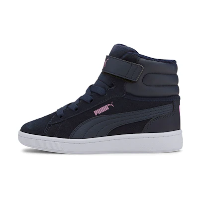 (PS) Puma Vikky V2 Mid Fur Fleeced Casual Board Shoes Blue/Pink
