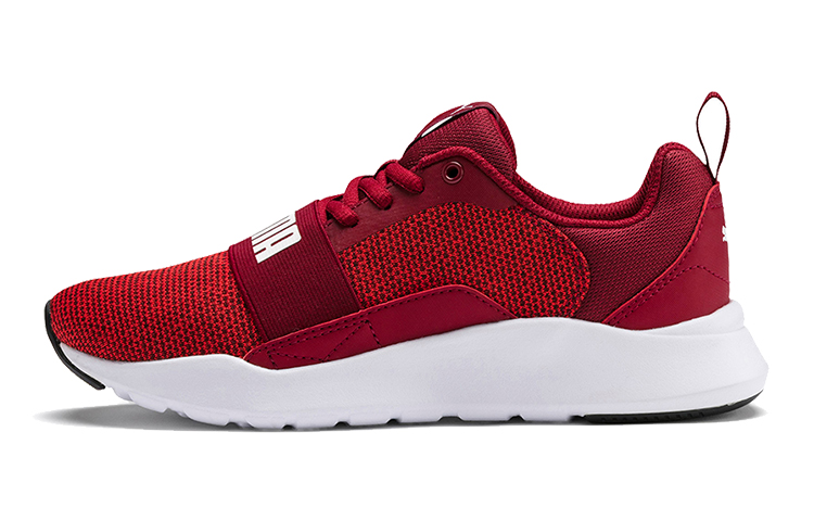 (Youth) Puma Wired Knit Low Top Running Shoes Red/White 367381-07
