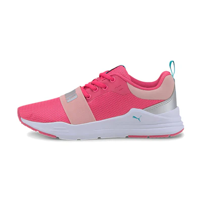 (Youth) Puma Wired Run Agile Imeva Low Top Running Shoes Pink/White/Silver