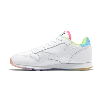 (PS) Reebok Classic Leather Running Shoes K 'Blue Pink White'