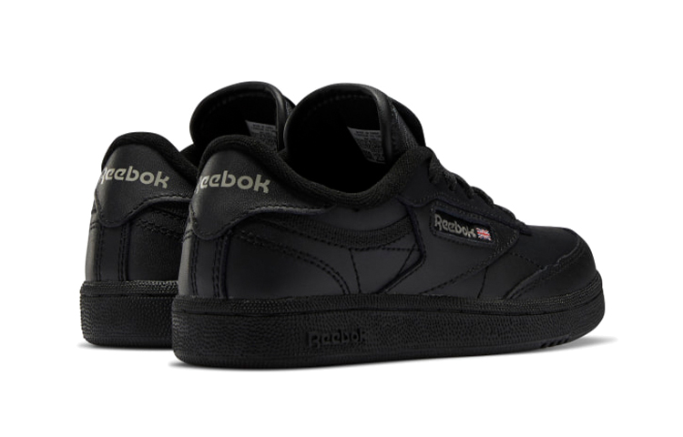 Shop 中童 Reebok Club C 舒適休閒 透氣 低幫 兒童板鞋 黑色