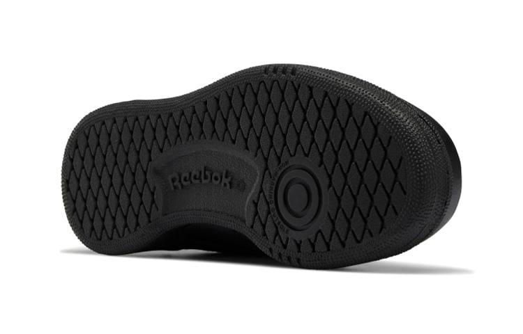 Details for 中童 Reebok Club C 舒適休閒 透氣 低幫 兒童板鞋 黑色