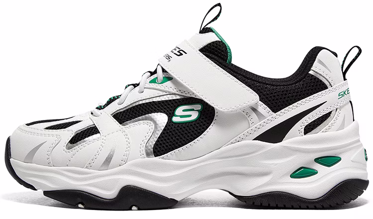 preschool-skechers-casual-shoes-comfort-non-slip-wear-resistant-black-and-white-405255-l-wbk