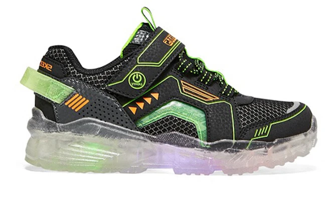 大童 Skechers Arctic-Tron 輕便回彈 魔術貼 低幫運動休閒鞋 黑綠 Order 大童 Skechers Arctic-Tron 輕便回彈 魔術貼 低幫運動休閒鞋 黑綠