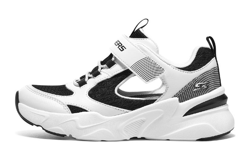 (Preschool) Skechers Bobs Bamina 'White Black' 319025L-WBK