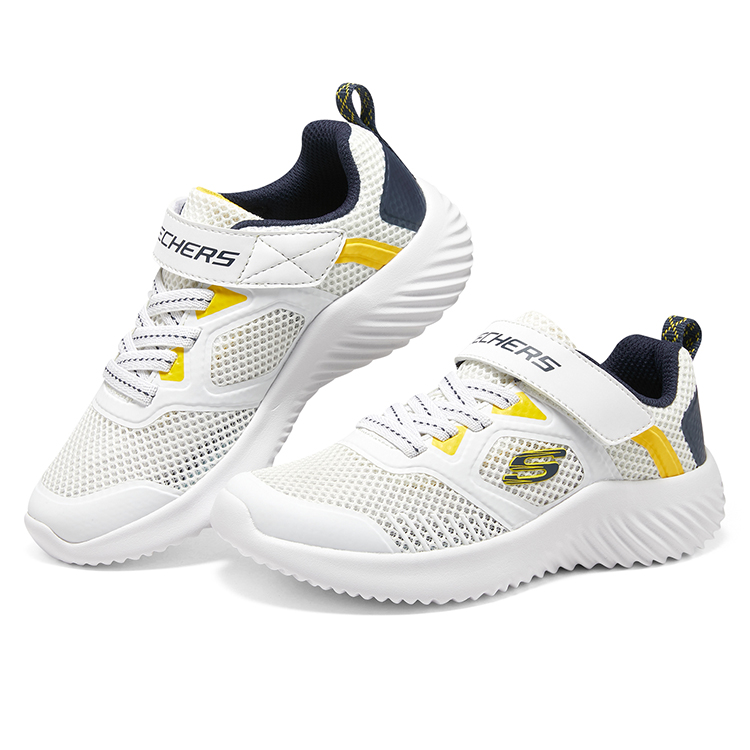 Lookbook (PS) Kasut Lari Skechers Bounder 'Putih Kuning' 405233L-WBLY