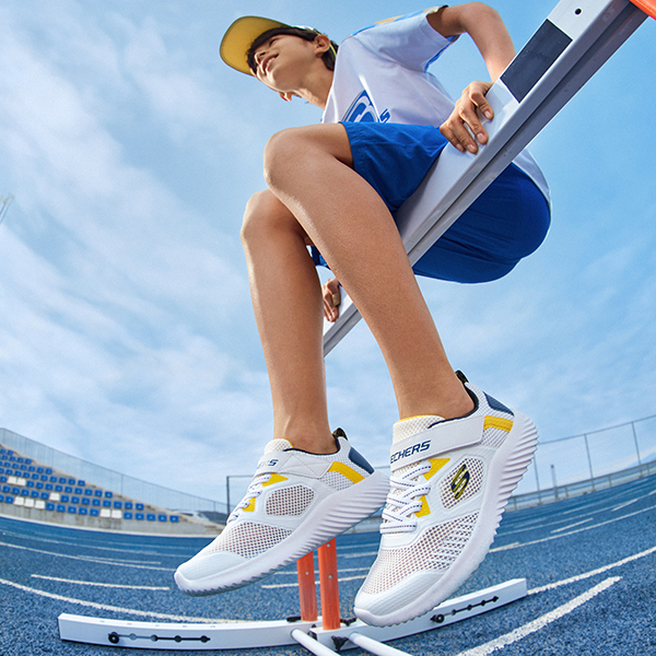 Cheap (PS) Kasut Lari Skechers Bounder 'Putih Kuning' 405233L-WBLY