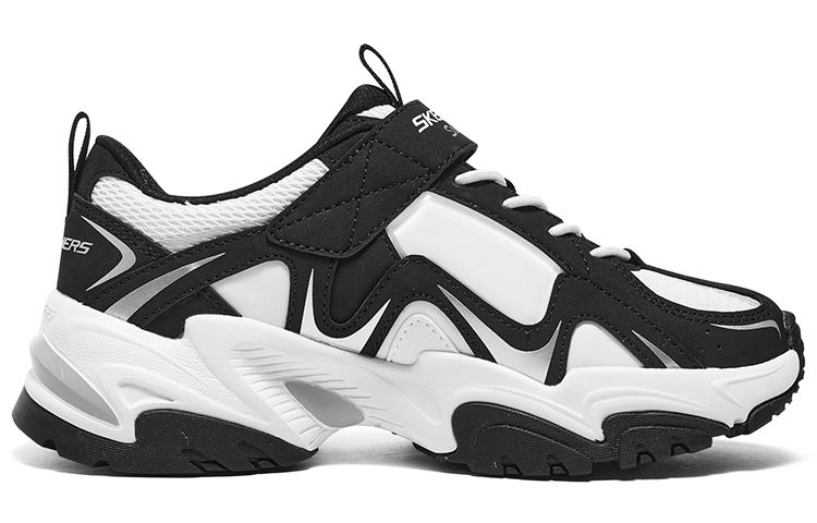 Order (PS) 스케쳐스 키즈 캐주얼 블랙/화이트 (Skechers Kids Casual Black/White) 405252L-BKW