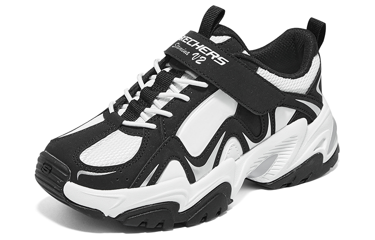 Lookbook (PS) 스케쳐스 키즈 캐주얼 블랙/화이트 (Skechers Kids Casual Black/White) 405252L-BKW