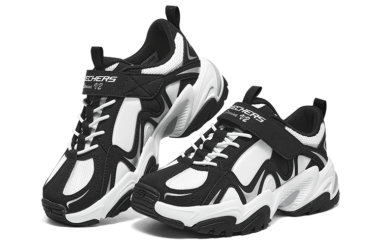 Shop (PS) 스케쳐스 키즈 캐주얼 블랙/화이트 (Skechers Kids Casual Black/White) 405252L-BKW