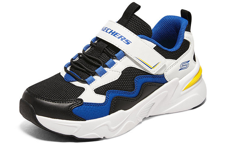 Lookbook (Youth) Skechers Comfortable Sport Sneakers 'Black White Blue' 405251L-WBKB