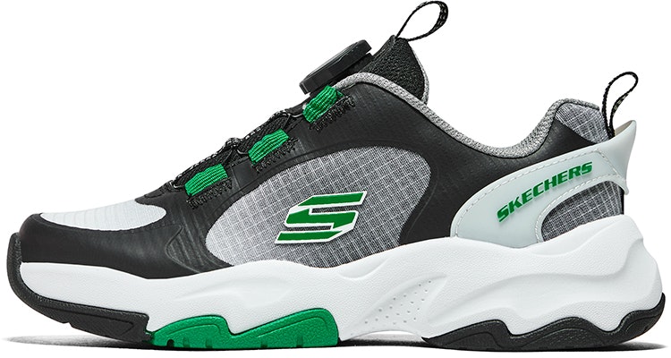 preschool-skechers-boys-low-casual-shoes-comfort-slip-resistant-black-and-white-405264-l-bkw