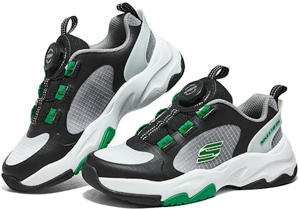 (PS) Skechers男孩低帮休闲鞋‘舒适防滑黑白’ 405264L-BKW Shop (PS) Skechers男孩低帮休闲鞋‘舒适防滑黑白’ 405264L-BKW